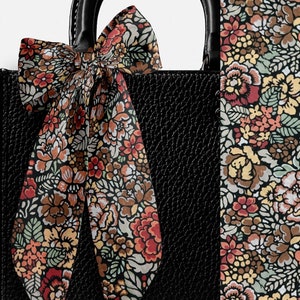 Liberty London Scarf -Purse-Hair-Neck-Choose Length - Deco Garden Skinny Scarf, Bow, Tie headband, Handbag flair-Silky Tana Lawn Cotton
