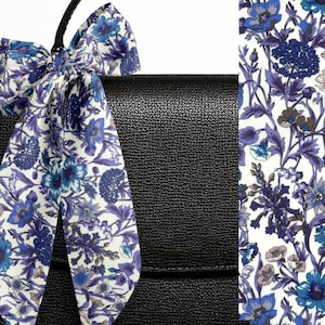 Liberty London Scarf - Purse-Hair-Neck - Choose Length - Meadow Purple Skinny Scarf, Bow - Tie headband, Handbag flair -Silky Tana Lawn