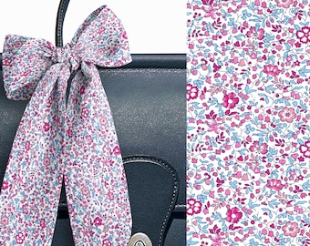 Liberty London Scarf - Purse-Hair-Neck - Choose length - Katie and Millie Floral Skinny Scarf Bow- Tie headband Handbag flair - Silky Lawn