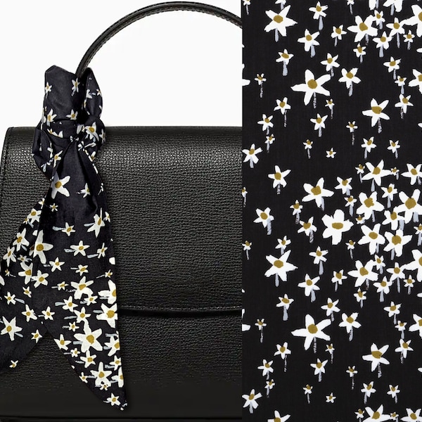 Liberty London Head, Neck, or Purse Scarf - Starry Night Skinny Scarf  - Tie headband, Handbag flair - Silky Floral Tana Lawn Cotton