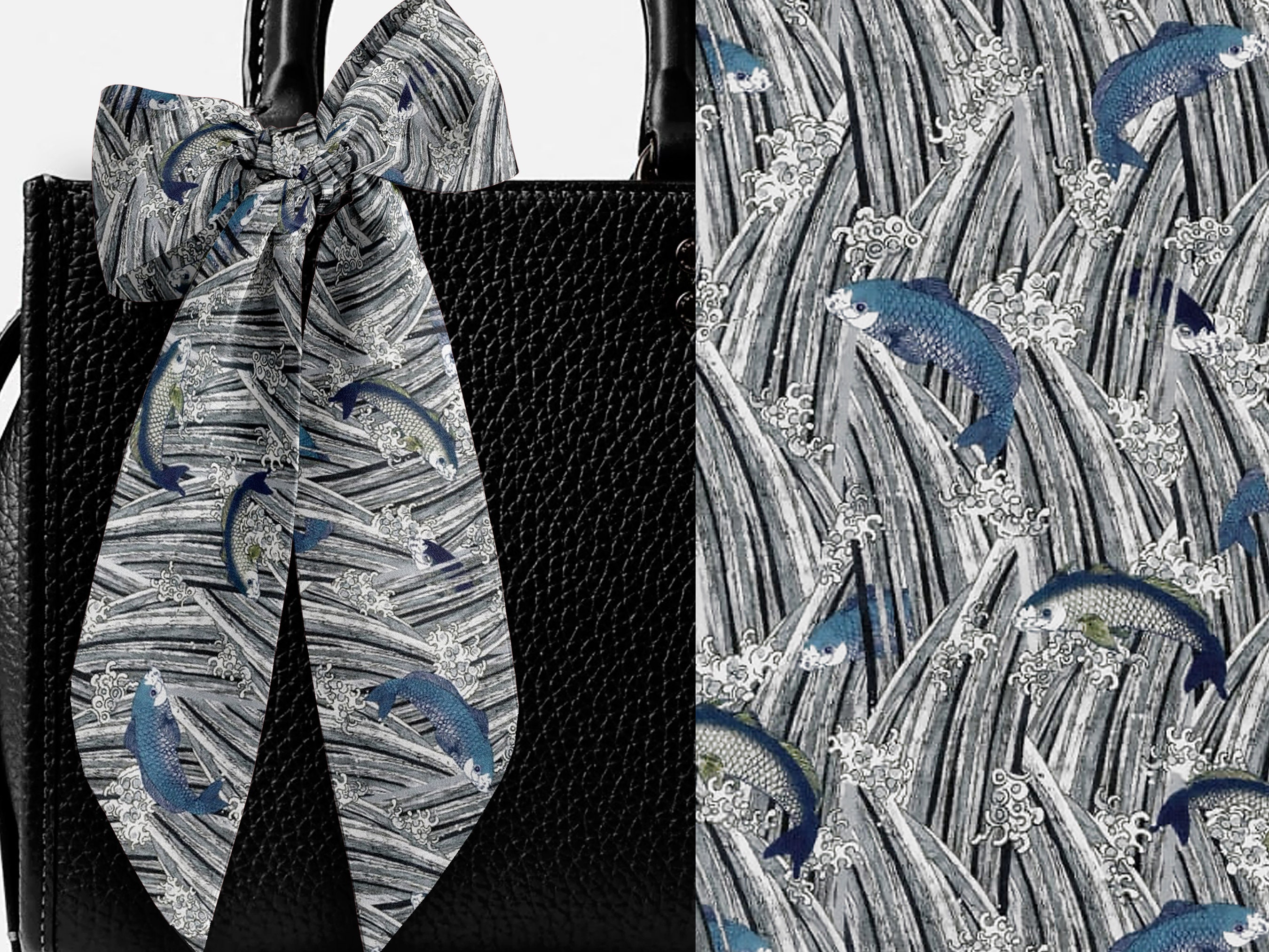 Liberty London Neck Purse Head Scarf-choose Length- Shiomi Koi