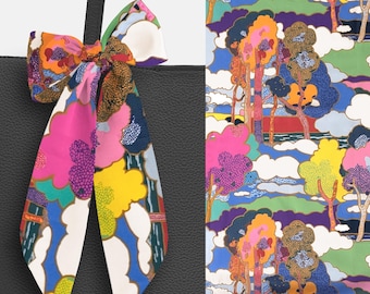 Liberty London Skinny Scarf: Colorful Prospect Road Tana Lawn Cotton - Tie Headband, Bag, Neck, Hair Flair