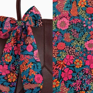 Liberty London Head, Neck, or Purse Scarf - Choose Length- Ciara Magenta Skinny Scarf - Tie headband, Handbag flair - Silky Floral Tana Lawn