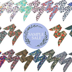 SALE 25% off - Liberty London Scarves - Purse-Head-Neck -  Skinny Scarf Bow- Tie headband Handbag flair -Tana Lawn - New Samples
