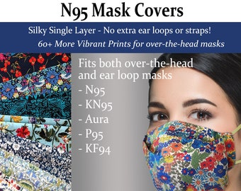 N95 Mask Cover - Choose from 70 Liberty London prints, no extra loops, single layer reusable - Liberty London silk-like cotton (part 2 of 2)