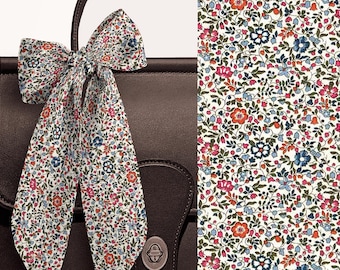Liberty London Scarf - Purse-Hair-Neck - Choose length - Katie and Millie Floral Skinny Scarf Bow- Tie headband Handbag flair - Silky Lawn