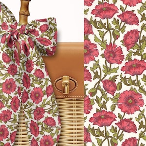 Liberty London 26" x 2" Purse Scarf - LAST ONE - Astell Reece A - Flower Skinny Scarf Bow- Tie headband Handbag flair - Silky Lawn