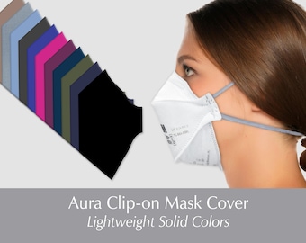 Aura Mask Cover - Solids and Tone-on-Tone -Transform a 3M N95 Mask with a Lightweight Reusable Clip on Aura Cover- Liberty London Tana Lawn