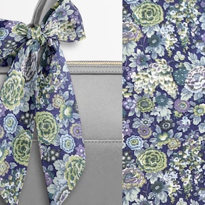 Liberty London Scarf - Purse-Hair-Neck - Elysian Purple Skinny Scarf - Silky Tana Lawn Cotton
