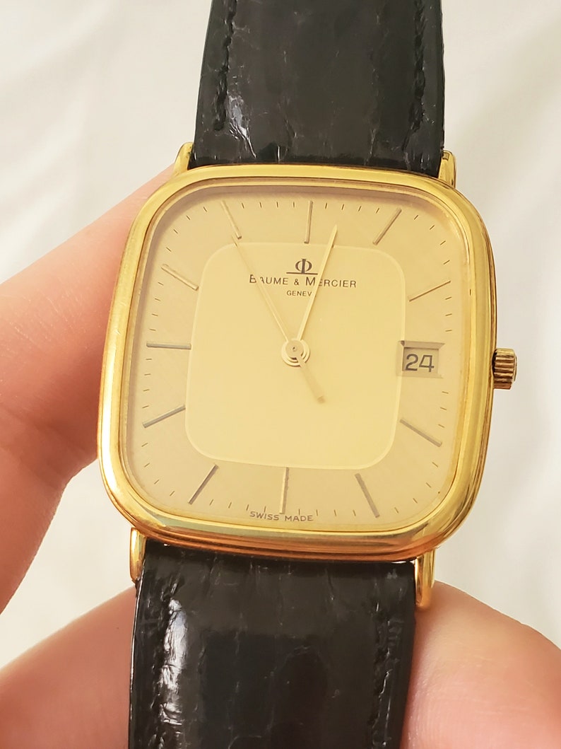 baume & mercier 18k gold mens watch