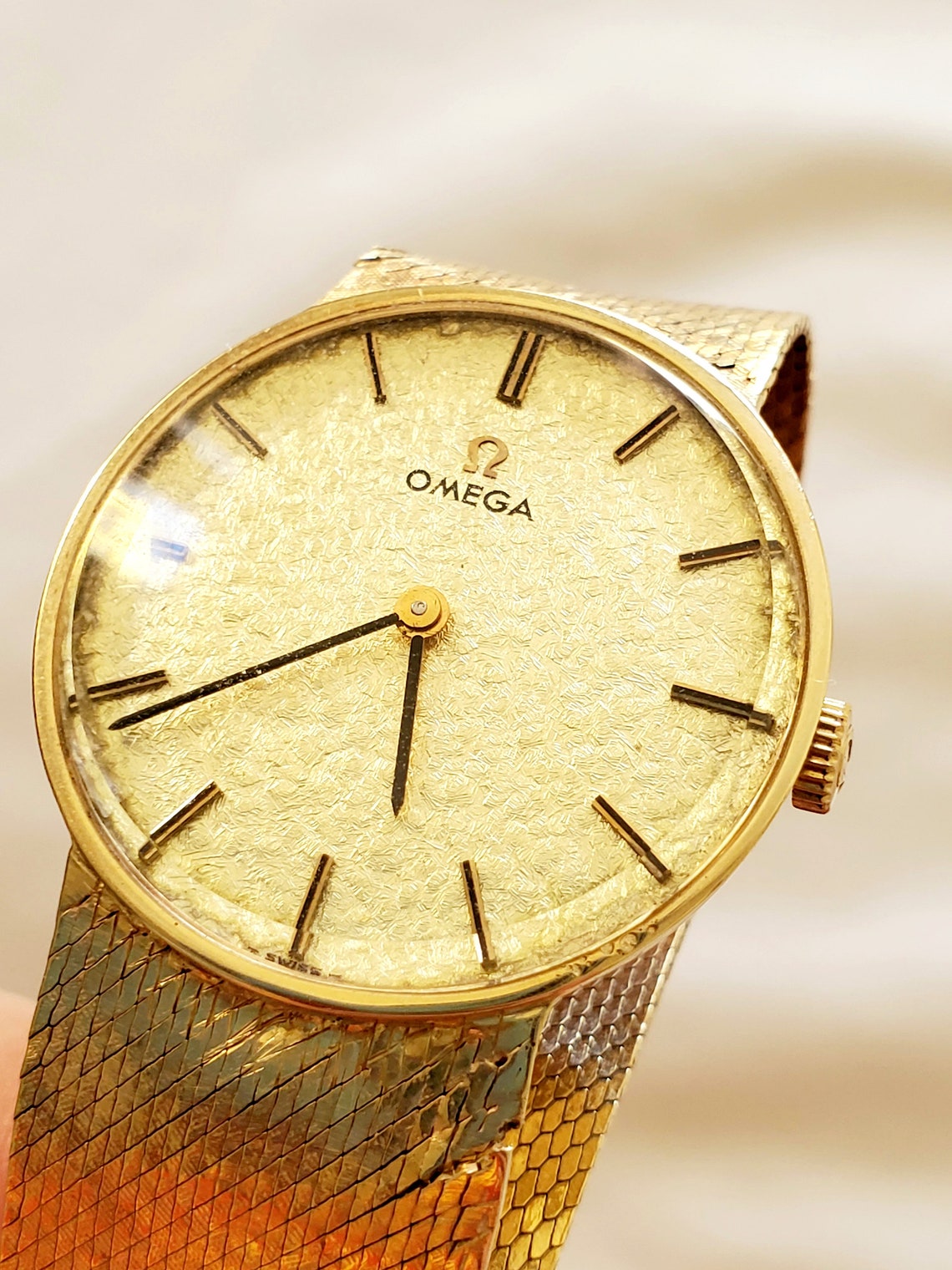 Omega 14k Solid Gold Men's Vintage Watch Etsy