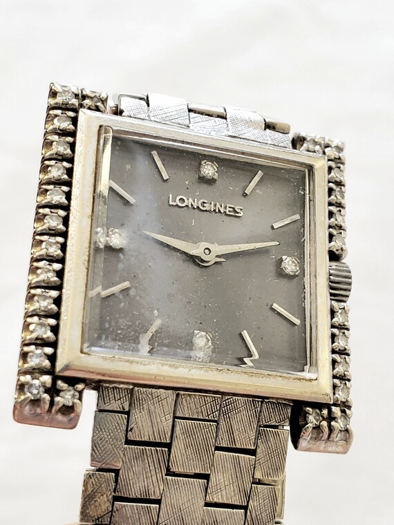 Longines 14k White Gold & Diamond Women's wristwat