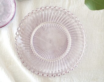 Depression Glass Plates Set of 4-Colored Glass Plates Set-Salad Glass Plates Set-Dessert Plates Set Glass-Vintage Style Glassware Set