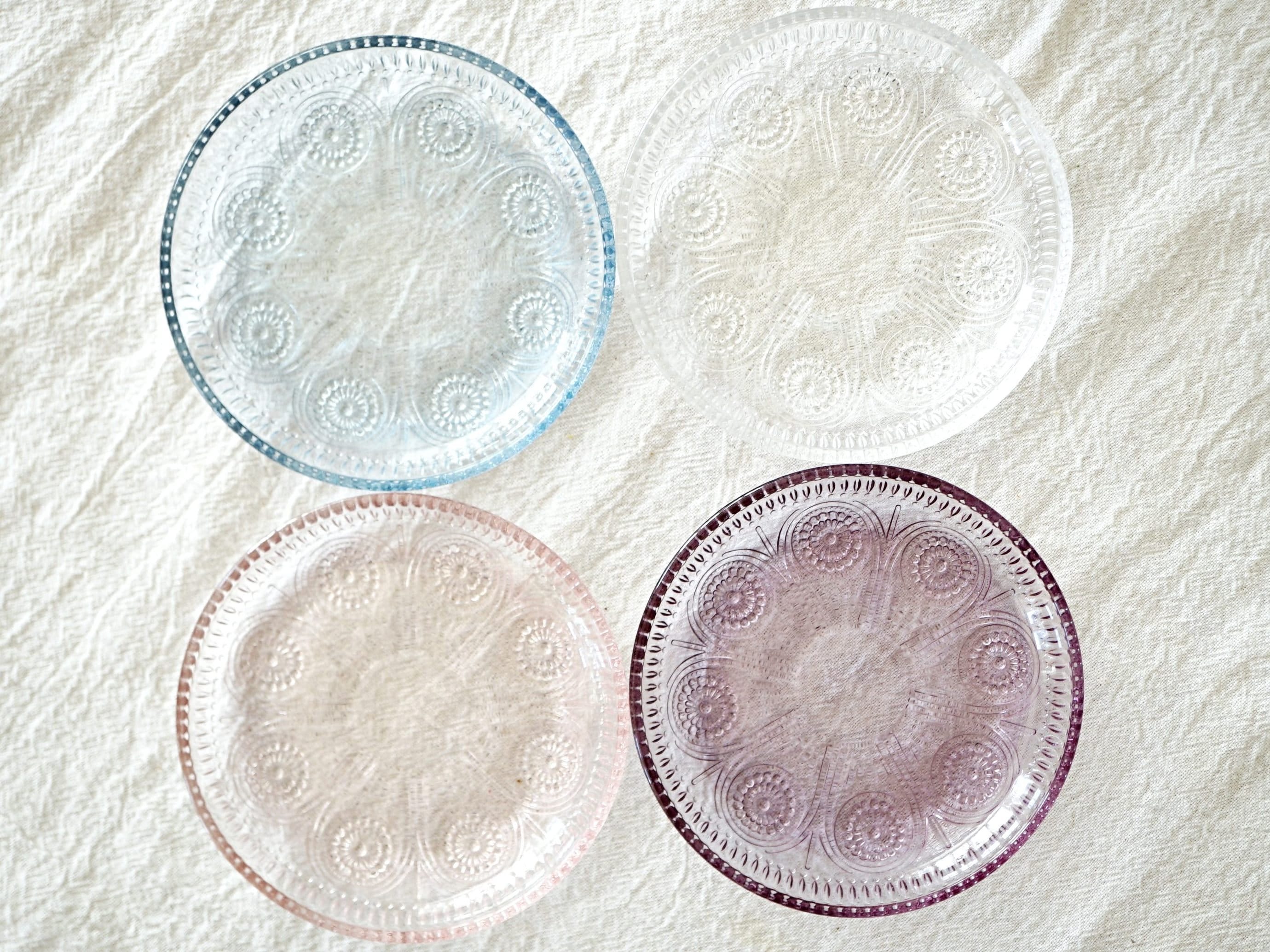 Vintage glass shop dessert plates