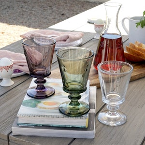 Bee Wine Glass Set-French Wine Glasses-Bee Glassware-Colored Glassware-Colored Wine Glasses-Colored Glass Wine Cup-La Rochere France