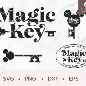 Magic Key SVG, Mouse Magic Key SVG, DL Theme Park Annual Passholder, svg png dxf eps Cricut Silhouette Cutting Files