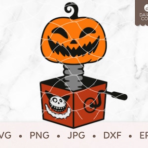 Pumpkin in the Box SVG, Nightmare Before Christmas Toy SVG, svg png jpg dxf eps Cricut Silhouette Cutting Files