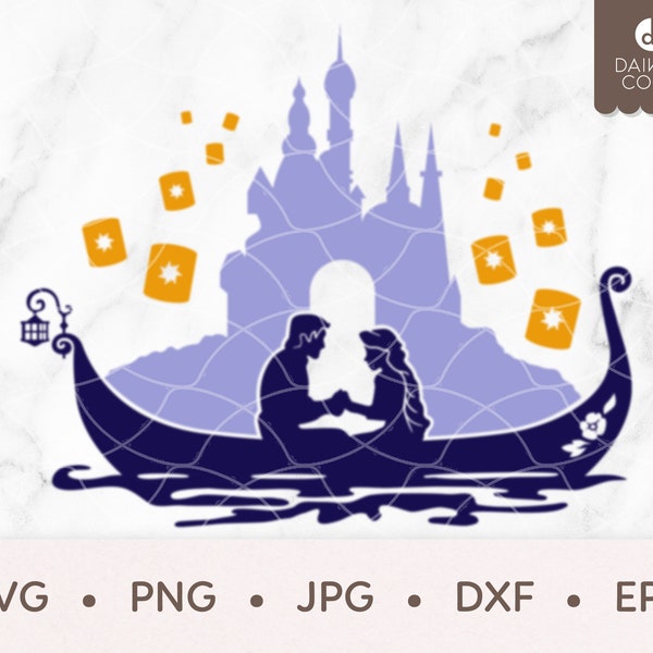 Tangled SVG, At Last I See the Light SVG, Tangled Boat and Castle svg, svg png jpg dxf eps Cricut Silhouette Cutting Files
