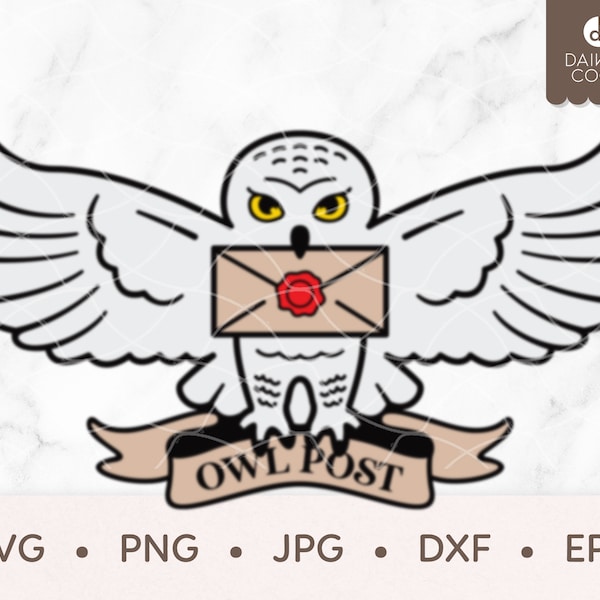 Owl Post SVG, Snowy Owl SVG, svg png jpg dxf eps Cricut Silhouette Cutting Files