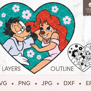 Max and Roxanne SVG, Goofy Movie SVG, Roxanne svg, Goofy Movie Max svg, svg png jpg dxf eps Cricut Silhouette Cutting Files