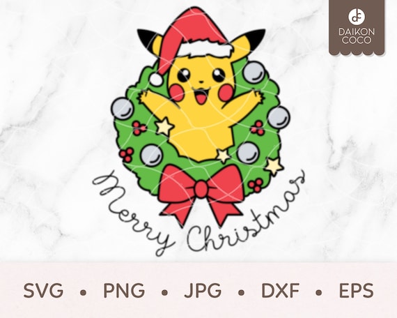 ピカチュウ クリスマス SVG、ピカチュウ サンタ svg、ピカチュウ