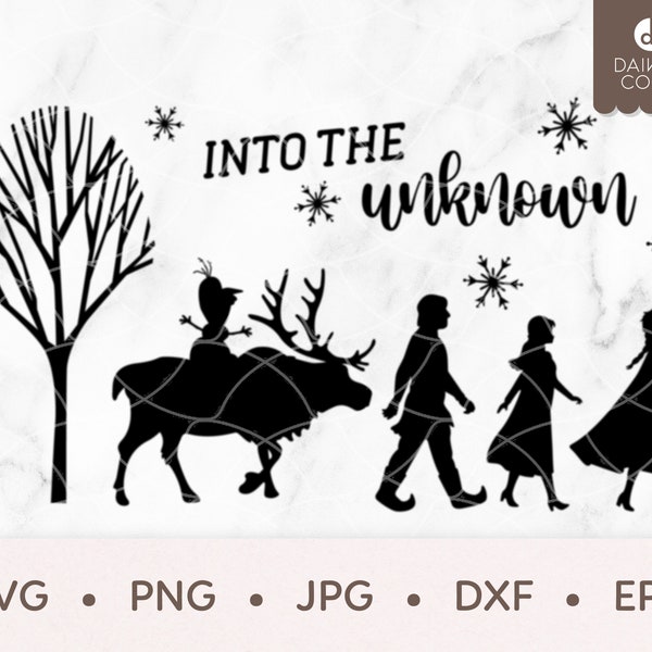 Frozen Squad SVG, Frozen Into the Unknown SVG, Squad Goals, Olaf Sven Kristoff Anna Elsa, svg png jpg dxf eps Cricut Cutting Files