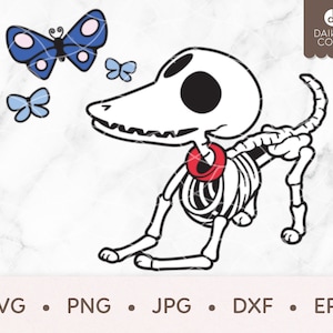 Corpse Bride Scraps SVG, Corpse Bride Dog Skelett, Corpse Bride Halloween, svg png jpg dxf eps Cricut Silhouette Cutting Files