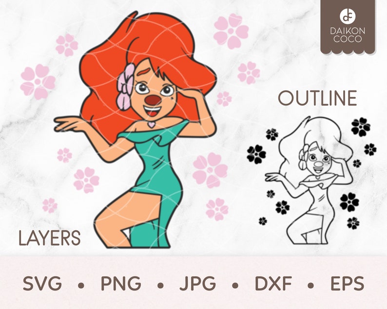 Download Clip Art Svg Png Jpg Dxf Eps Cricut Silhouette Cutting Files Goofy Movie Svg Roxanne In Dress Svg Roxanne Svg Art Collectibles