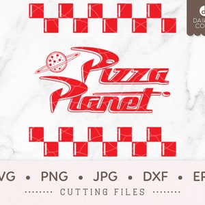 Pizza Planet SVG, Pizza Box Party svg png jpg dxf eps Cricut Silhouette Schneidedateien