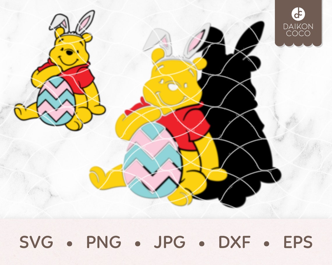 Winnie the Pooh Easter Egg, Winnie Pooh Bunny SVG, Svg