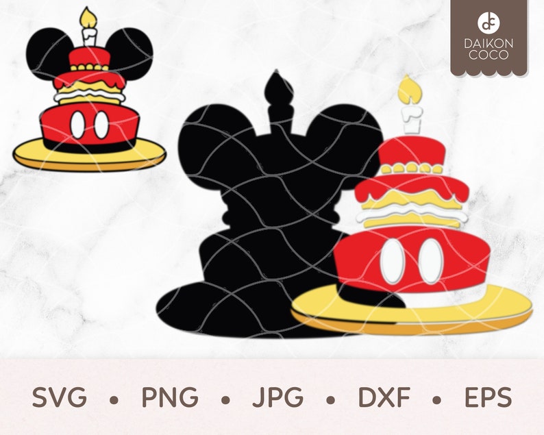 May include: A red and yellow birthday cake with a single lit candle on top. The cake is decorated with white frosting and has two white circles on the front. The cake is sitting on a yellow plate. The cake is in the shape of Mickey Mouse's head.