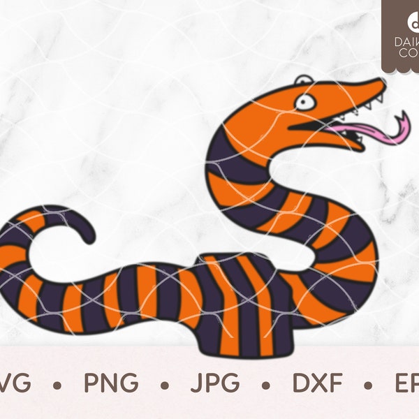 Giant Snake Nightmare Before Christmas SVG, Striped Snake SVG, Nightmare Snake Present, svg png jpg dxf eps Cricut Silhouette Cutting Files