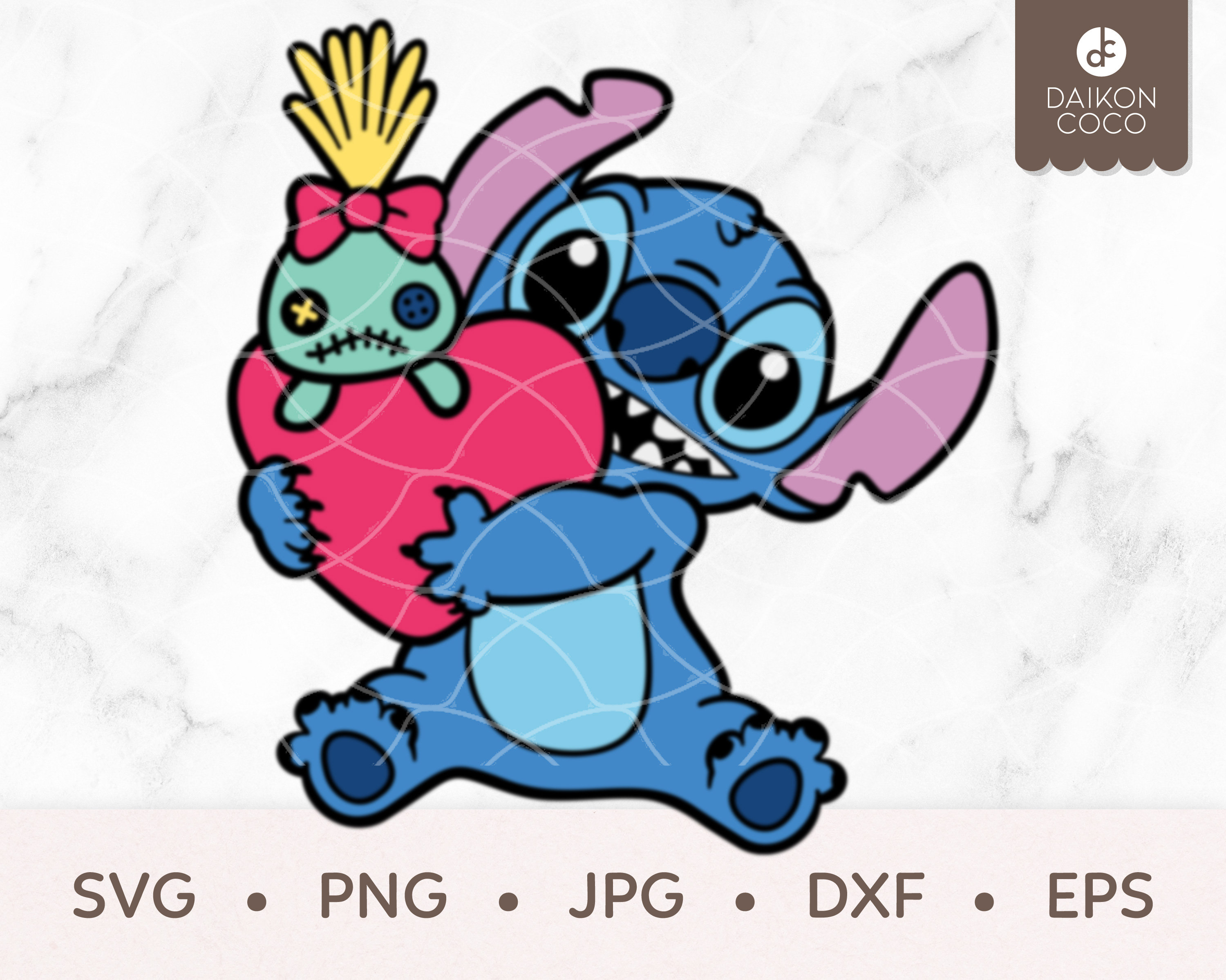 Stitch and Scrump SVG Stitch Valentine SVG Svg Png Jpg Dxf - Etsy