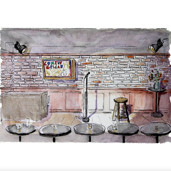 Comedy Cellar Showroom art print stand up comedy open mic gift poster wall art