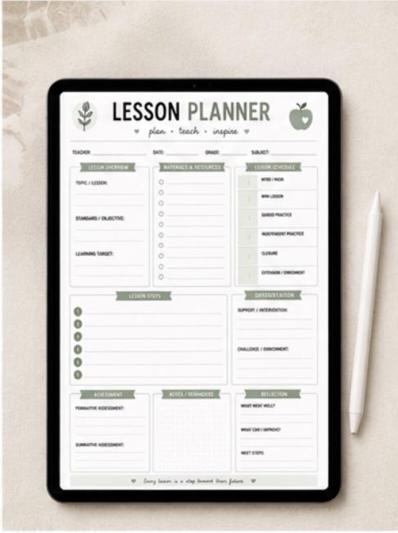 Editable Teacher Lesson Planner Template | Weekly Lesson Plan | Canva ...