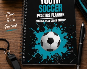 Plantilla de planificador de entrenamientos de fútbol juvenil / Organizador editable en Canva / Planificador de ejercicios / Plan de entrenamiento semanal / Herramienta de entrenamiento imprimible