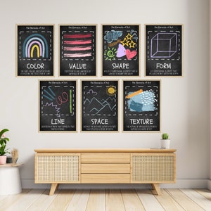 Chalkboard Elements of Art Poster Set