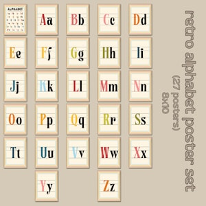 Retro Alphabet Poster Set
