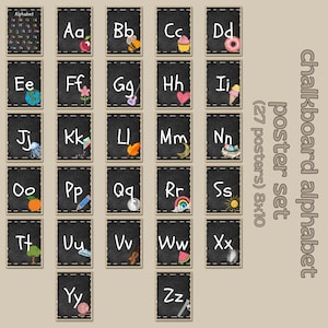 Chalkboard Alphabet Poster Set
