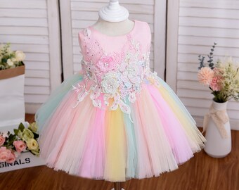 rainbow baby dress