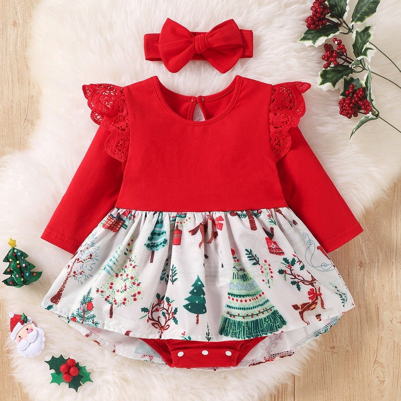 Baby Girl Christmas Outfit Baby Girl First Christmas Outfit Etsy