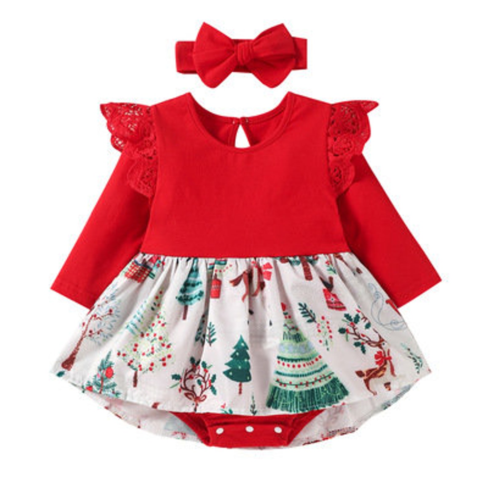Baby Girl Christmas Outfit Baby Girl First Christmas Outfit Etsy