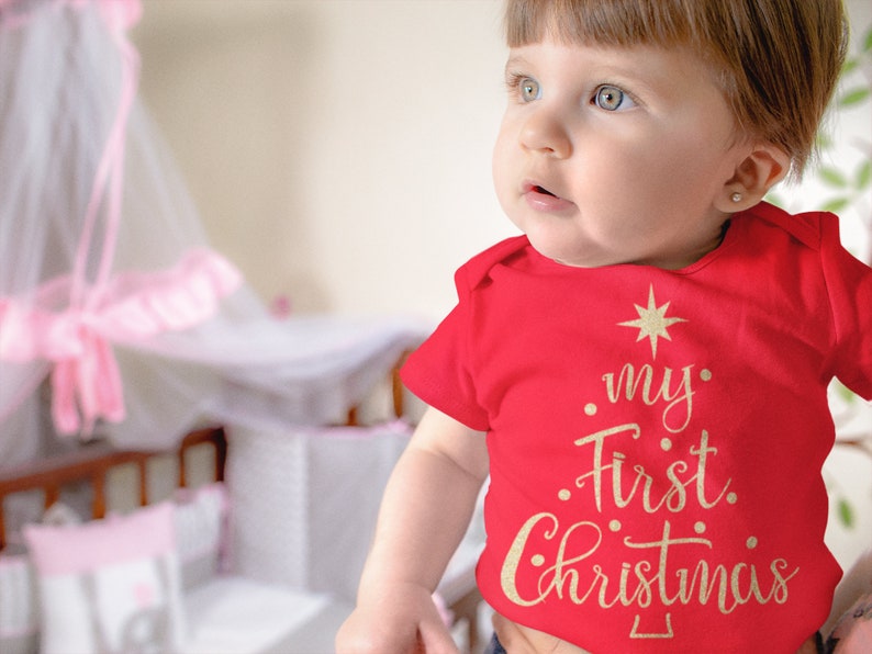 Baby's First Christmas Shirt Baby Red Shirt for - Etsy New Zealand