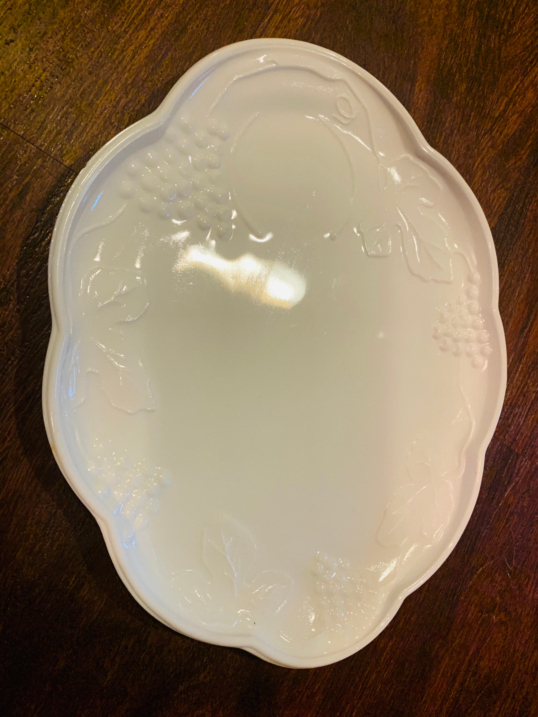 Vintage Milk Glass Luncheon /Snack plate and tea cup set Etsy