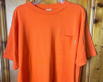 Classic Vintage Orange T-Shirt Size Large USA- Women’s Vintage T-Shirt- Grunge- Boxy- Twee- Grunge- Streetwear- Oversize