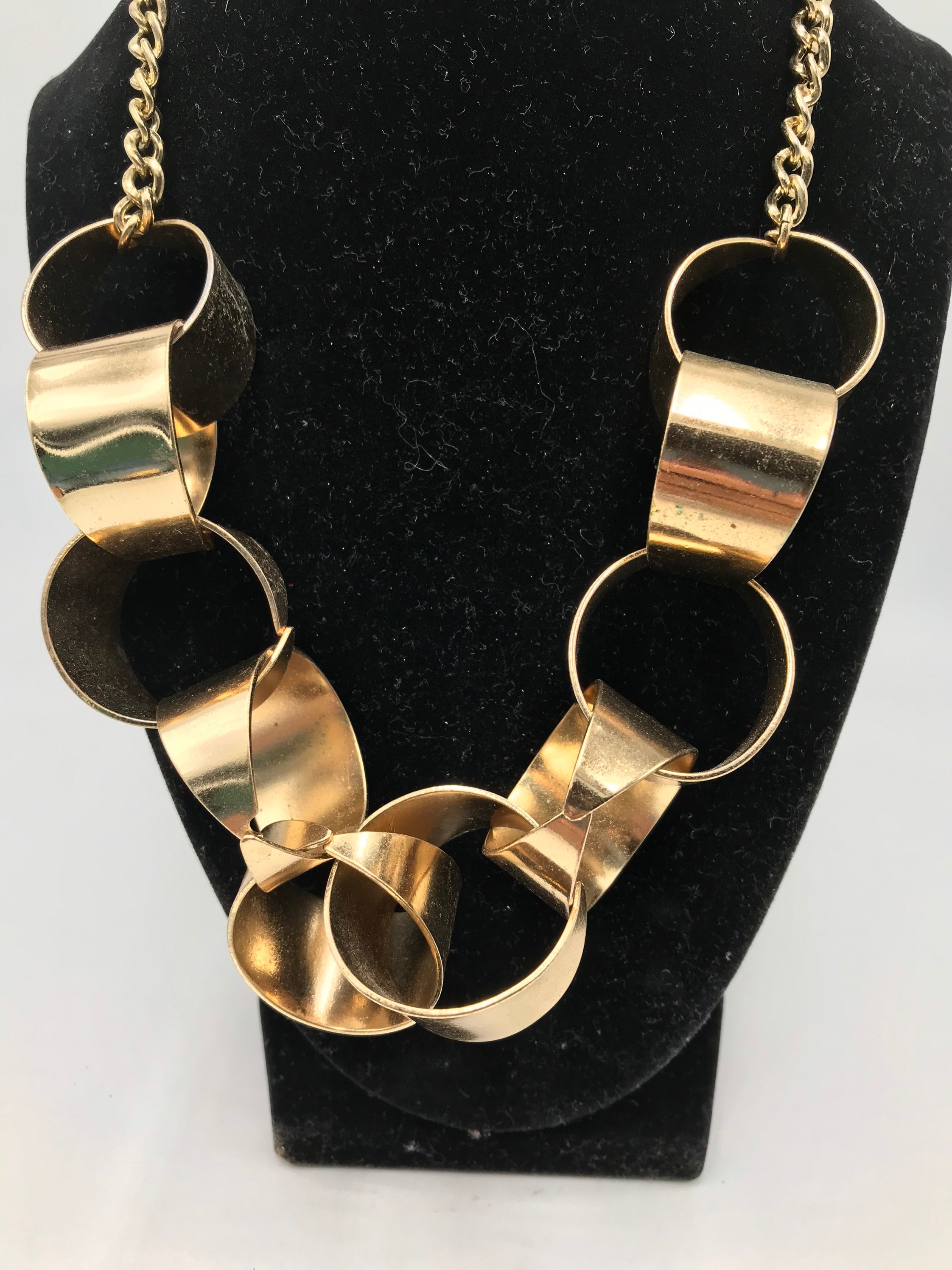 Womens Chunky Necklace Brutalist Bold Gold Statement Necklace Etsy