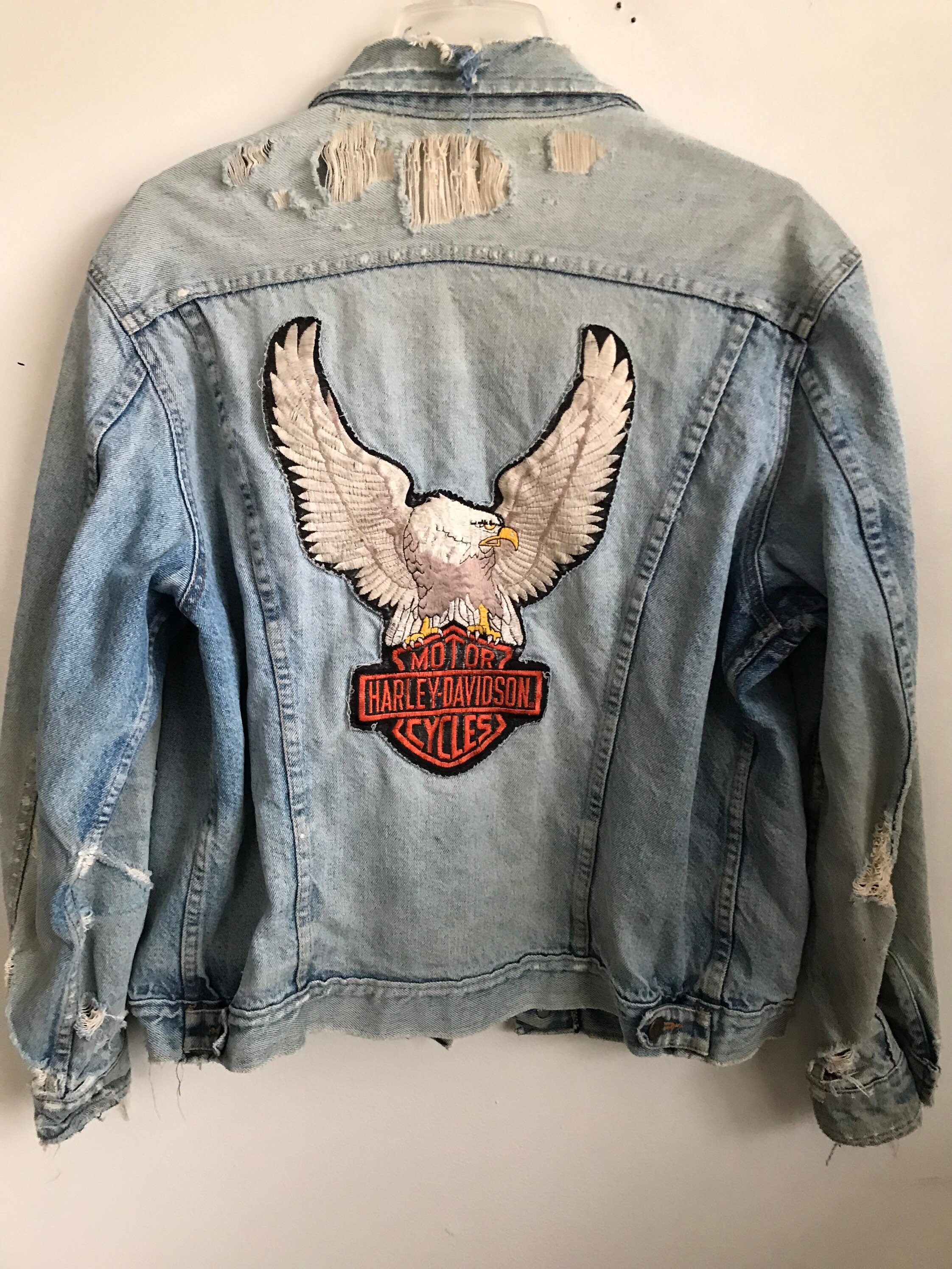 Harley Davidson Denim Jacket 1950s Branders Jeans Vintage - Etsy