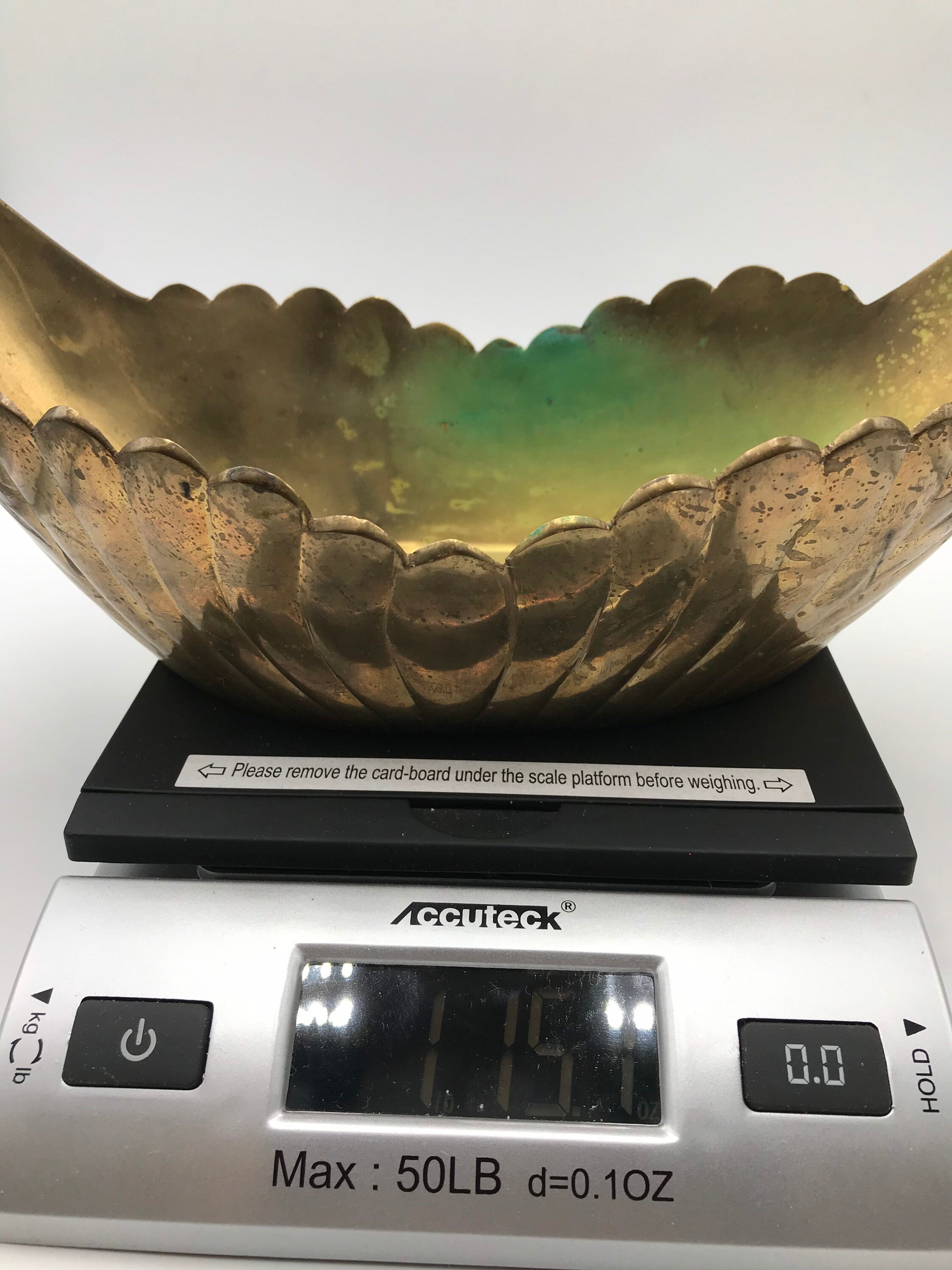 Brass Vintage Console Bowl Planter Centerpiece Patina Heavy Etsy