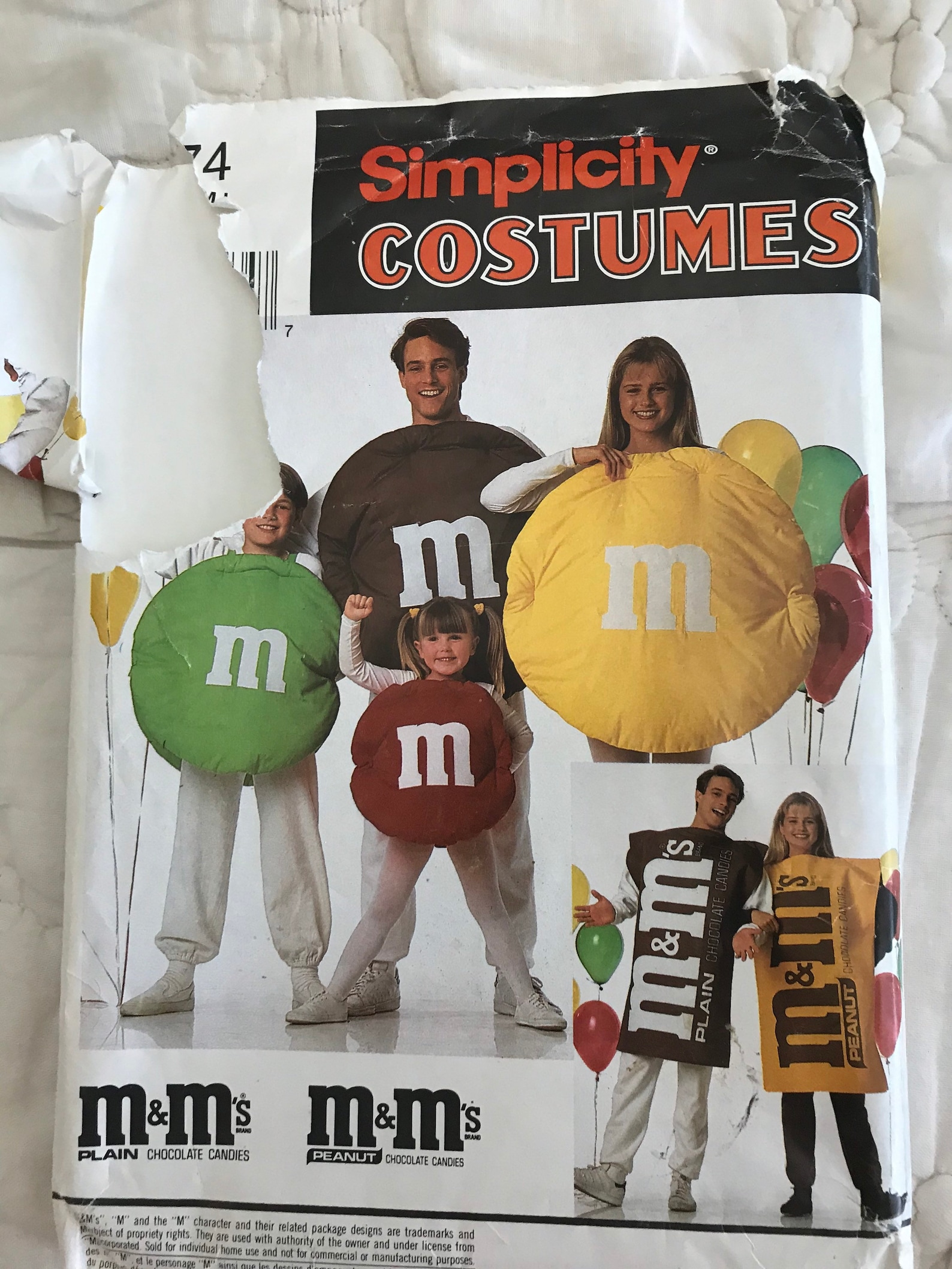 Simplicity Costumes Pattern M&M Candy Peanut or Plain 0674 Etsy