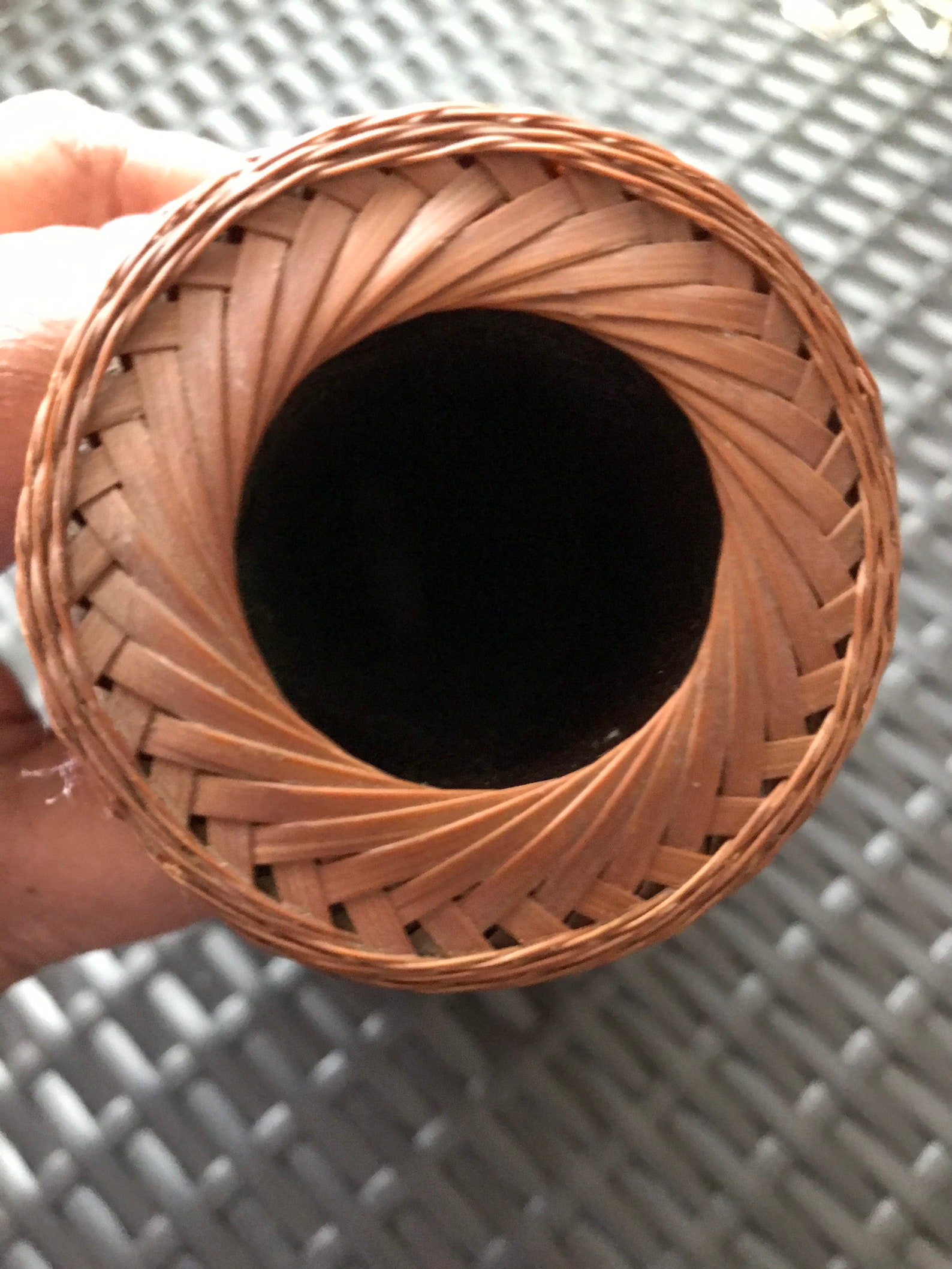 Boho Wicker Vase Glass Bottle Rattan Basket Weaved Woven Home Etsy